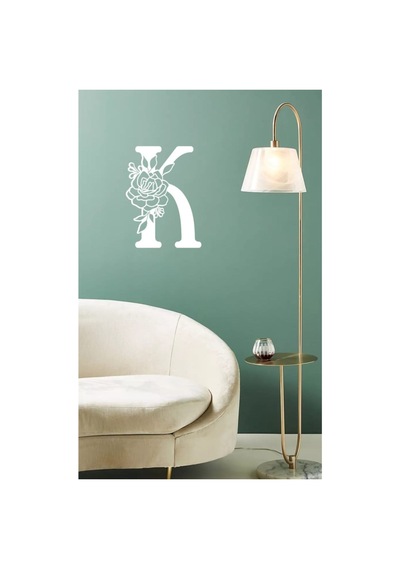 Ahşap Çiçek Işlemeli K Harfi Duvar Dekoru 30 Cm Mdf Tablo