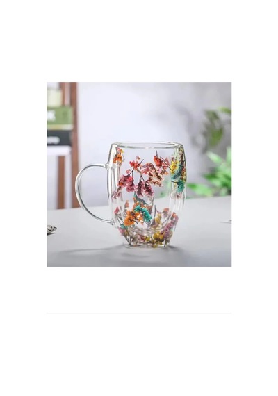 Tedar Organik Çiçekli Borosilikat Bardak 350 Ml. Royaleks-brd-150 Bh Najmaddin 6411267