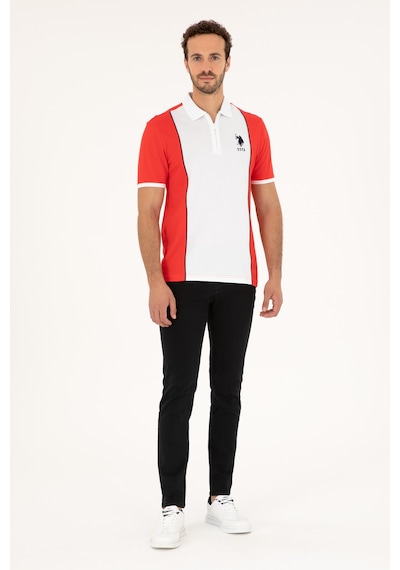 U.S. Polo Assn.  Erkek Regular Fit Polo Yaka Kırmızı Tişört 50281945-VR030