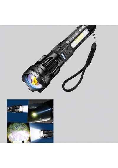 Şarj Edilebilir Led El Feneri Ana Led Ve Yan Cob Işık Çok Modlu Aydınlatma