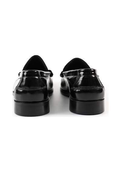 Tuna Hakiki Deri Siyah Açma Unisex Kösele Loafer Ayakkabı - K670 Siyah