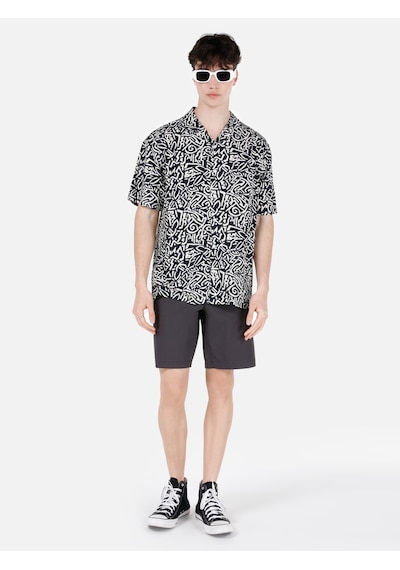 Colin's Colins Regular Fit Shirt Yaka Desenli Lacivert Erkek Kısa Kol Gömlek Cl1067545 Q1.v1 Nav Lacivert