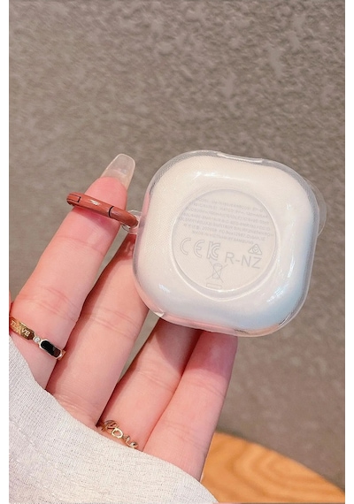 Samsung Galaxy Buds 2 - Buds Pro - Buds Live - Buds 2 Pro - Buds Fe Uyumlu Kılıf Süslü Kalp Desenli Kahverengi