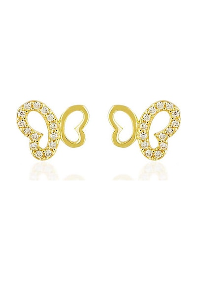 Sembol Gold Kelebek Altın Küpe Yarı Taşlı