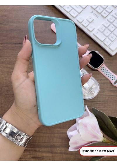 Apple iPhone 13 Pro Max Uyumlu Kamera Korumalı Darbeye Dayanıklı Renk Atmayan Keep Silikon Kılıf Turkuaz