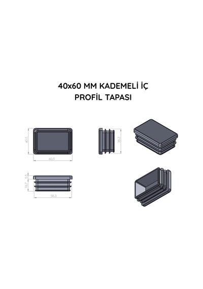 Cateksss 40x60 Mm Kademeli İç Profil Tapası Kahve Ral8000 - 52 Li Paket Kahverengi