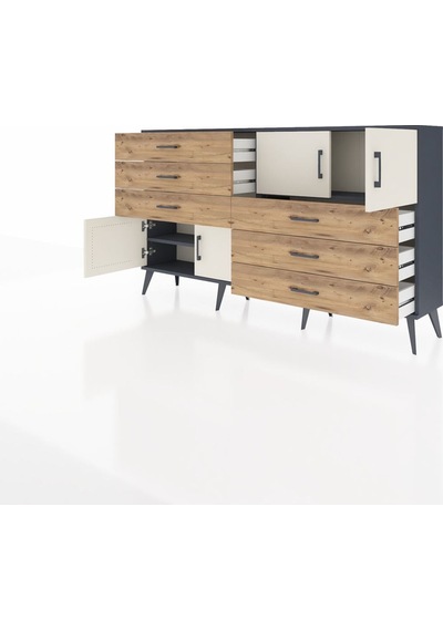 Arges Konsol 2 Raflı 6 Çekmeceli 4 Kapaklı 176x30x99 Antrasit-aytaşı/çam Aytası/atlas Çam - Antrasıt Arges Konsol 2 Raflı 6 Çekmeceli 4 Kapaklı 176x30x99 Antrasit-aytaşı/çam Aytası/atlas Çam - Antrasıt