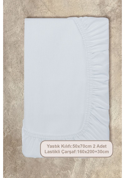 Elart Basic Lastikli Çarşaf Seti Çift Kişilik 160x200+28 Mavi