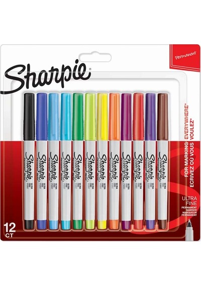 Sharpie Markör Permanent Ultra Fine Karışık Renk 12 Li Sh-2065408 Çok Renkli
