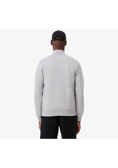 Lacoste Men's Full Zip Hoodie Sweatshirt Erkek Kapüşonlu Tam Fermuar Sweatshirt Gri
