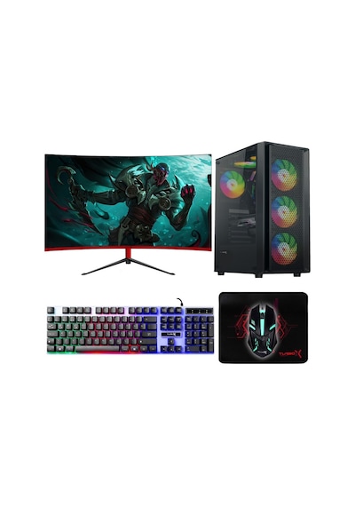 Turbox TX9043 i5-7400 16 GB 512 GB SSD 8 GB RX580 23.8" Free Dos Masaüstü Oyuncu Bilgisayarı