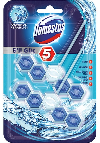 4 Adet Domestos Wc Temizleyici Blok 2x5'li Güç Okyanus Ferahlığı