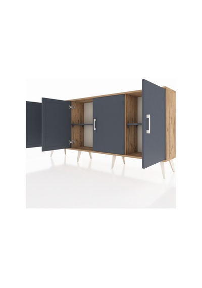 Arges Konsol 3 Raflı 4 Kapaklı 176x30x83 Çam-antrasit/antrasit Antrasit/antrasit Arges Konsol 3 Raflı 4 Kapaklı 176x30x83 Çam-antrasit/antrasit Antrasit/antrasit