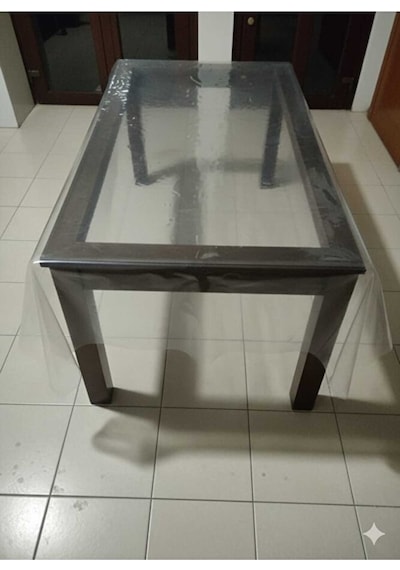 Şeffaf Masa Örtüsü Kalın 1.4 Mm Kaymaz Su Geçirmez Pvc Masa Koruyucu Beyaz