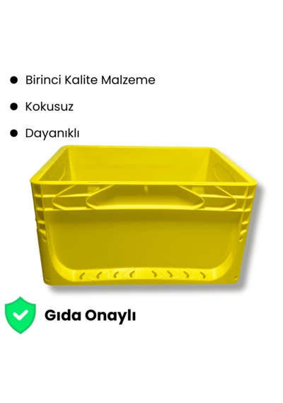 Alpbx 1.kalite Sarı Plastik Kasa 40x30x22 Cm - Kutu 21 Litre