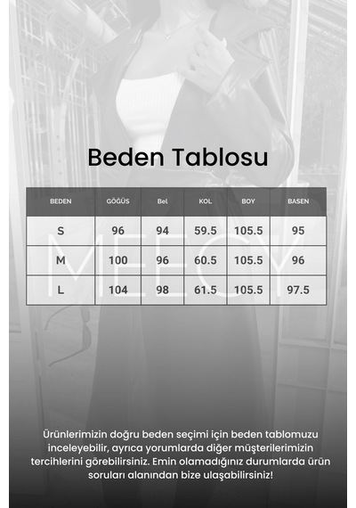 Meecy Kadın Bordo Kuşaklı Uzun Deri Pardesü Bordo Bordo