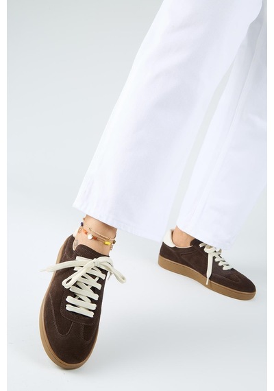 Manijero Krahe Barbella 2 Kadın Hakiki Deri Üç Ayrı Alternatif Bağcıklı Kahve-ekru Sneakers Manijero Krahe Barbella 2 Kadın Hakiki Deri Üç Ayrı Alternatif Bağcıklı Kahve-ekru Sneakers