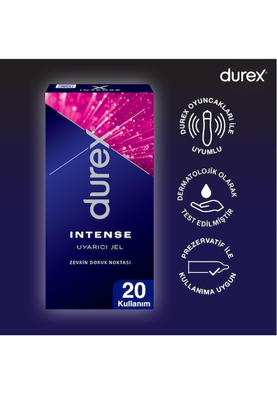 Durex Yakın Hisset İnce Prezervatif 30'lu + Durex Intense Jel 10 ML