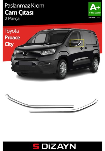 S-dizayn Toyota Proace City Krom Cam Çıtası 2 Prç 2019 Üzeri A+ Kalite