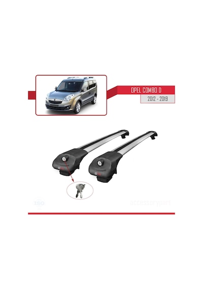 Opel Combo D 2012-2018 Arası İle Uyumlu Ace-1 Ara Atkı Tavan Barı Gri
