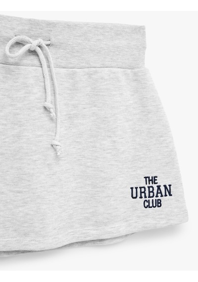 Koton Beli Bağcıklı Slim Fit Nakışlı Mini Spor Şort Etek Gri Melanj 6sak40430nk Koton Beli Bağcıklı Slim Fit Nakışlı Mini Spor Şort Etek Gri Melanj 6sak40430nk