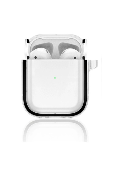 Kulaklık Aksesuarları Movenchy Apple Airpods Uyumlu 4 4.nesil Shiny Şeffaf Kılıf - Siyah