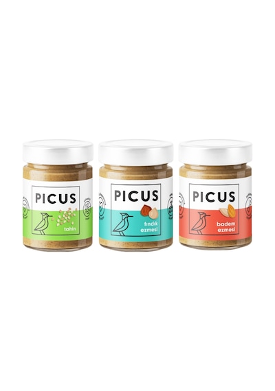 Picus Fındık Ezmesi 195 G + Badem Ezmesi 195 G + Tahin 285 G