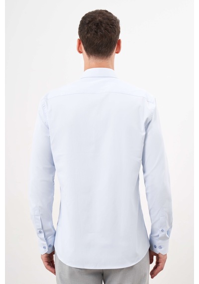 Morven Erkek A. Mavi Basic Düz Desen İtalyan Yaka Slim Fit Gömlek 25mc004001311 A. Mavi A. Mavi