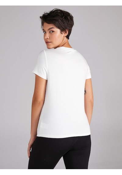 Faik Sönmez Yuvarlak Yaka Kısa Kol T-shirt 00002 B0000273 Ekru