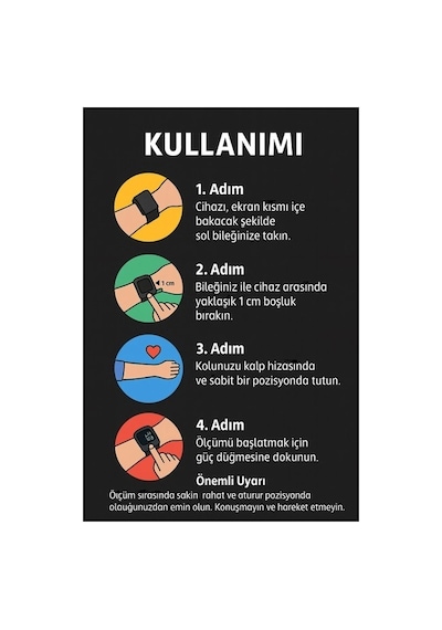Türkçe Konuşan Şarjlı Bilekten Dijital Tansiyon Ve Nabız Ölçüm Cihazı Lcd Ekranlı