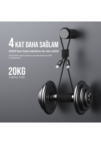 Bix BX04CC Type-c To Type-c 60w Şarj Data Kablosu 1 M Siyah