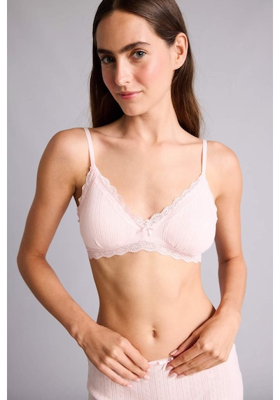 Defacto Dantel Detaylı Çıkarılabilir Kap Çıkarılabilir Pedli Balensiz Açık Pembe Bralet G7762ax26sppn648 Pembe-pn648