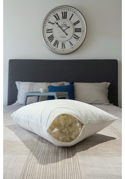 %100 Doğal Merinos Boncuk Kuzu Yünü Dolgulu Yastık 50 X 70 Cm Ebat 1000 Gram Beyaz