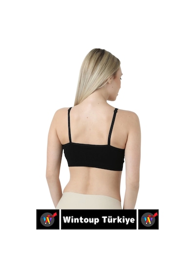Wintoup Özel Üretim Doğal Görünüm Toparlayıcı Pamuklu Balensiz Dikişsiz Hamile Lohusa Emzirme Sütyeni Siyah