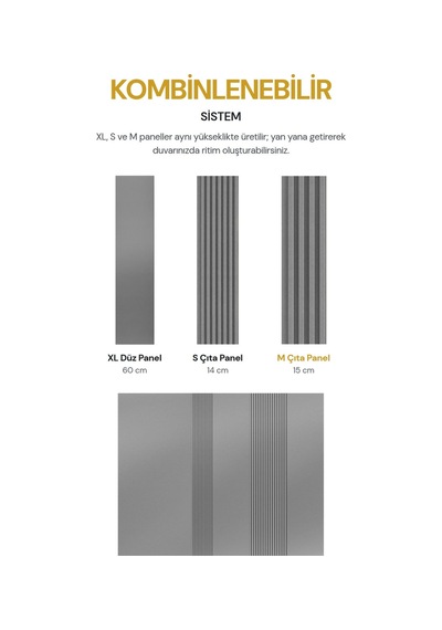 Vilo Mpc M Çıta Duvar Paneli Brushed Steel 265cm Yapıştırmalı Montaj - Neme Ve Darbeye Dayanıklı