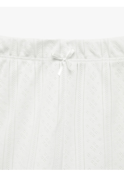 Koton Pamuklu Beli Lastikli Rahat Kesim Şort Pijama Altı Ekru 7wlk80012mk