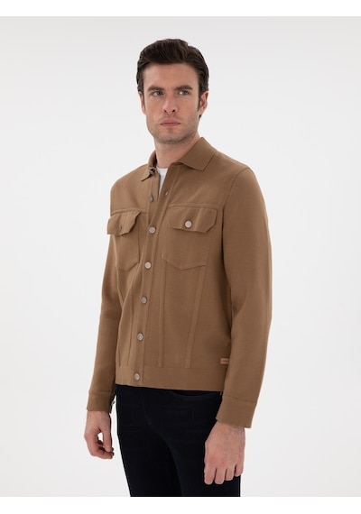Cacharel Camel Regular Fit Triko Hırka Kahverengi