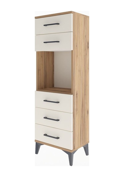 Arges Dolap Tek Raflı 5 Çekmeceli 44x30x134 Çam-aytaşı Atlas Çam