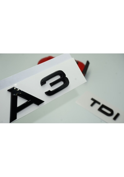 Audi A3 TDi Parlak Siyah ABS 3M 3D Bagaj Yazı Logo Ürün