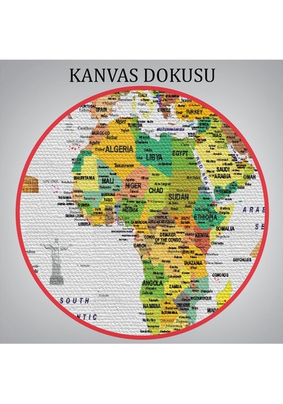 Es10 Dünya Haritası Ayrıntılı Eğitici Sembollü Bayraklı Dekoratif Kanvas Tablo 2875 (95 x 165)