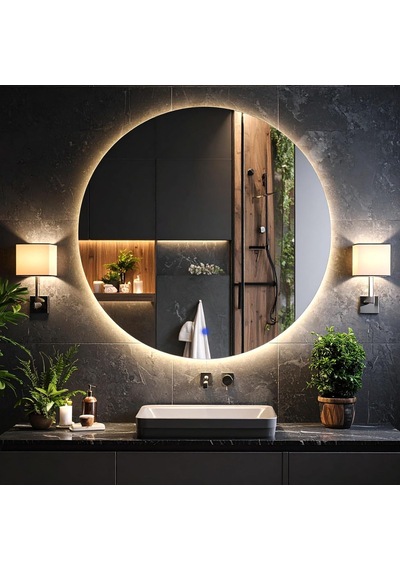 Swirl Led'li Lazer Kumlamalı Lavabo & Banyo Aynası Dokunmatik Sensörlü Günışığı Led 60 X 60 Diğer