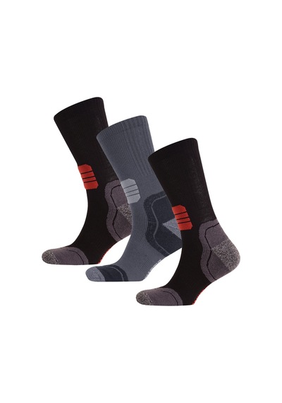 Thermoform Running Çorap Unisex 3'lü Paket Siyah-antrasit Renkli