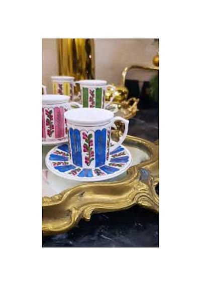 Porselen Maddox 6 Kişilik Kahve Fincanı 90 Ml Çok Renkli