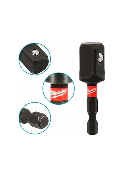 Milwaukee Bits Uç Adaptörü 1/4" Hex 1/2" Lokma İçin 4932478803