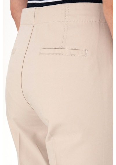 U.S. Polo Assn.  Kadın Taş Slim Flare Cropped Fit Kanvas Pantolon 50301156-VR049