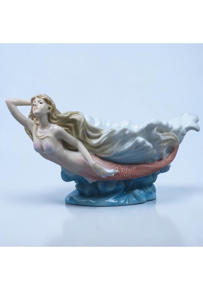 Dekoratif Denizkızlı Kase Wise Veronese Mitolojik Porselen Obje 28 Cm .
