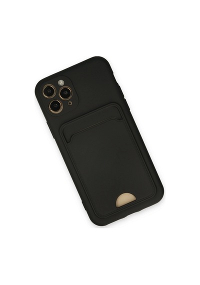 Apple iPhone Uyumlu 11 Pro Kılıf Kelvin Kartvizitli Silikon - Siyah Çr