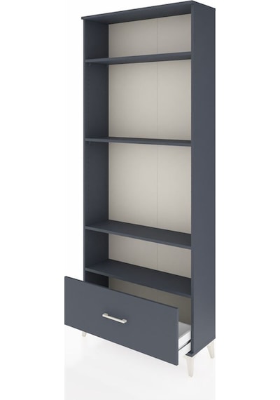 Arges Dolap 4 Raflı Tek Çekmeceli 88x30x221 Antrasit-antrasit Antrasit