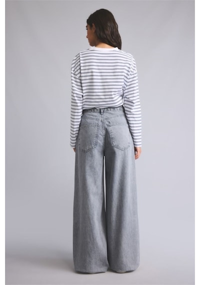 Defacto Wıde Leg Yüksek Bel Gri Jean Pantolon I1920ax26aunm55 Gri-nm55