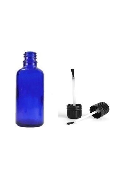 10ml Mavi Cam Şişe Fırça Kapaklı, 12 Adet, Ecza Şişesi, Kozmetik Şişe, Yapıştırıcı Şişesi, Yağ Şişesi